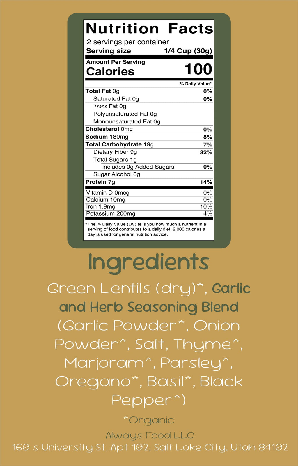 Always Lentils – Garlic & Herb