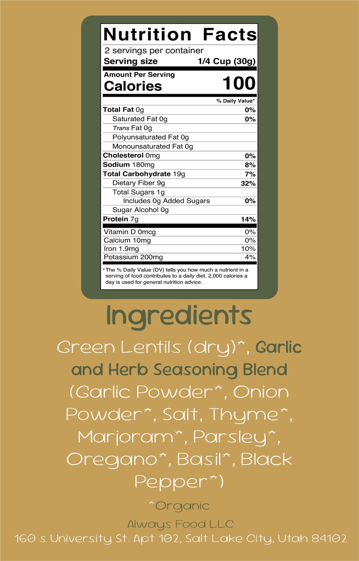 Always Lentils – Garlic & Herb
