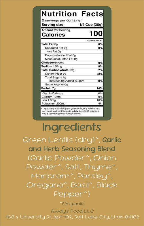 Always Lentils – Garlic & Herb