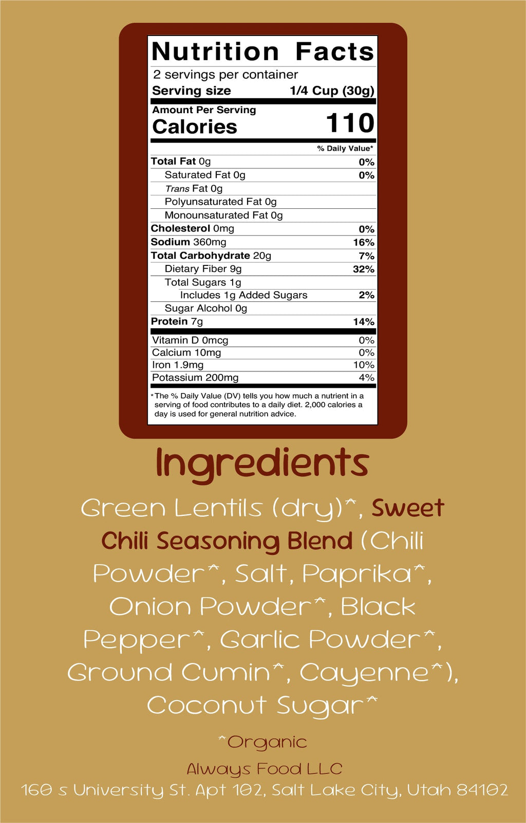 Always Lentils – Sweet Chili