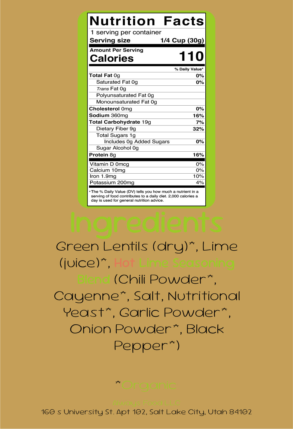 Always Lentils – Hot Lime