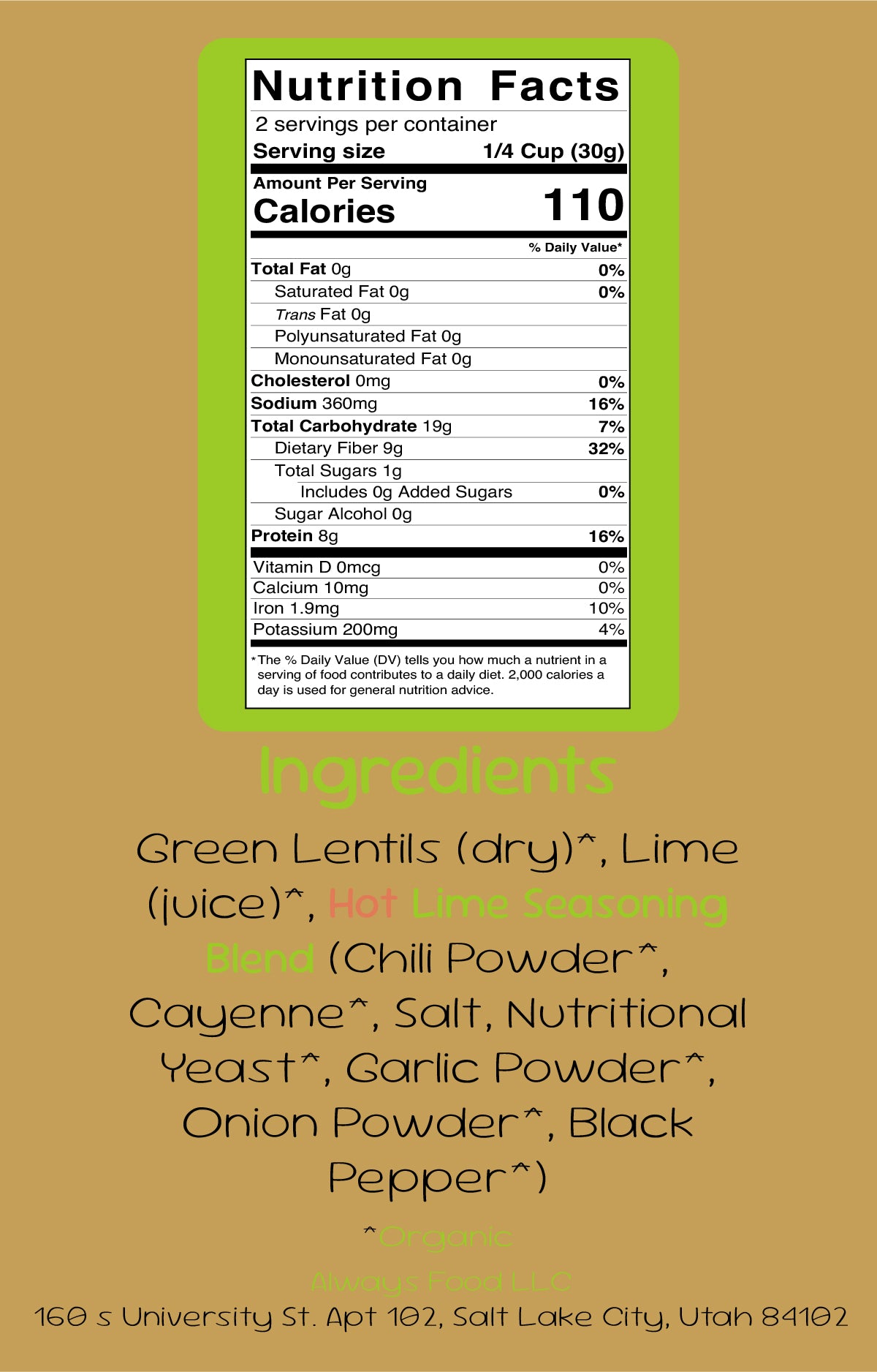 Always Lentils – Hot Lime